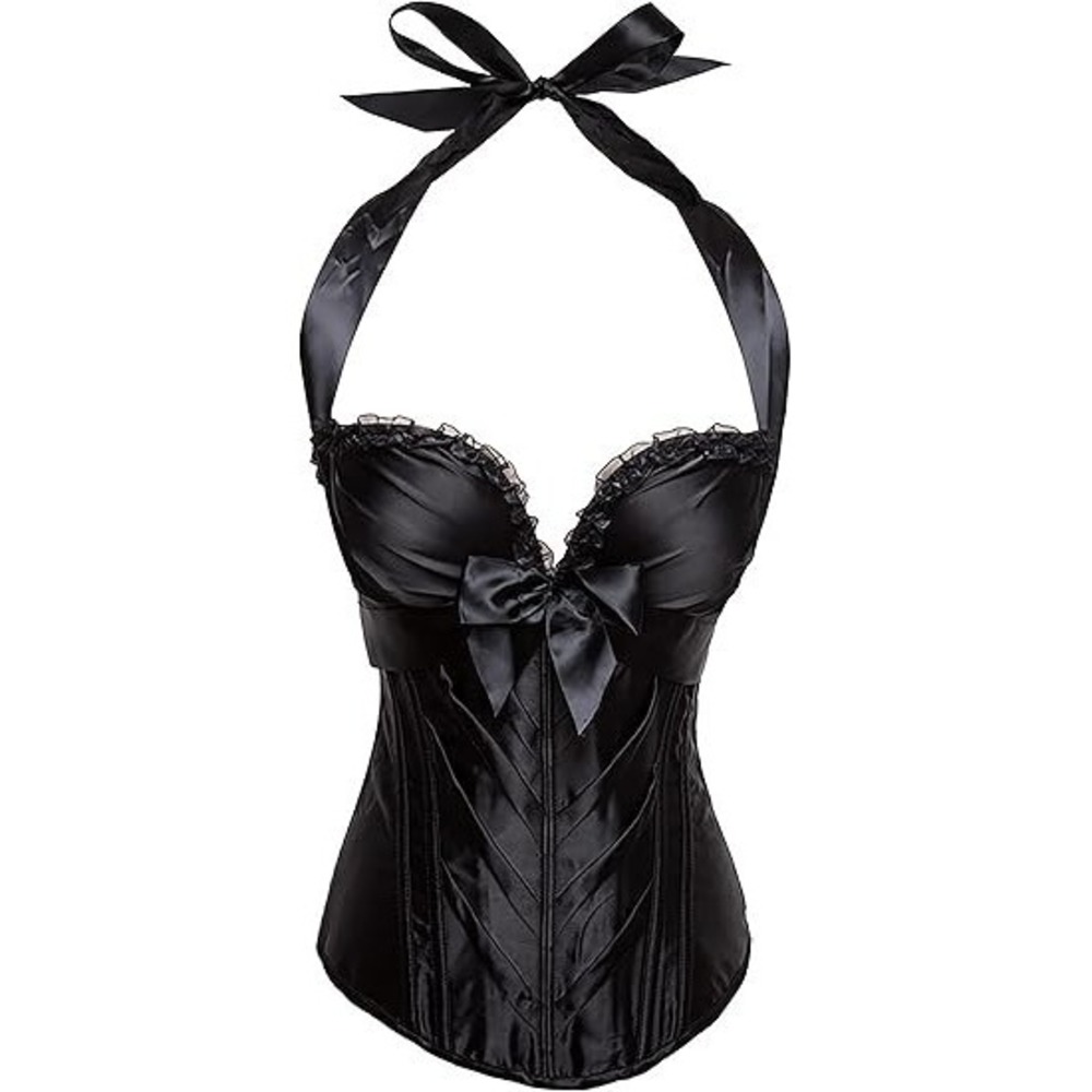 Charmian Women's Medium Burlesque Vintage Fashion Classic Satin Bustier Corset - Picture 2 of 14